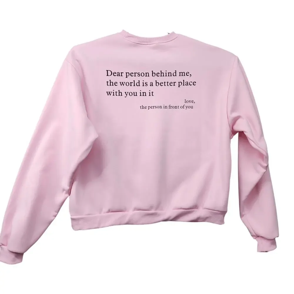 NEW You Are Enough Pink Sweatshirt 2XL Graphic Crewneck Mental Health Cozy - Picture 5 of 10